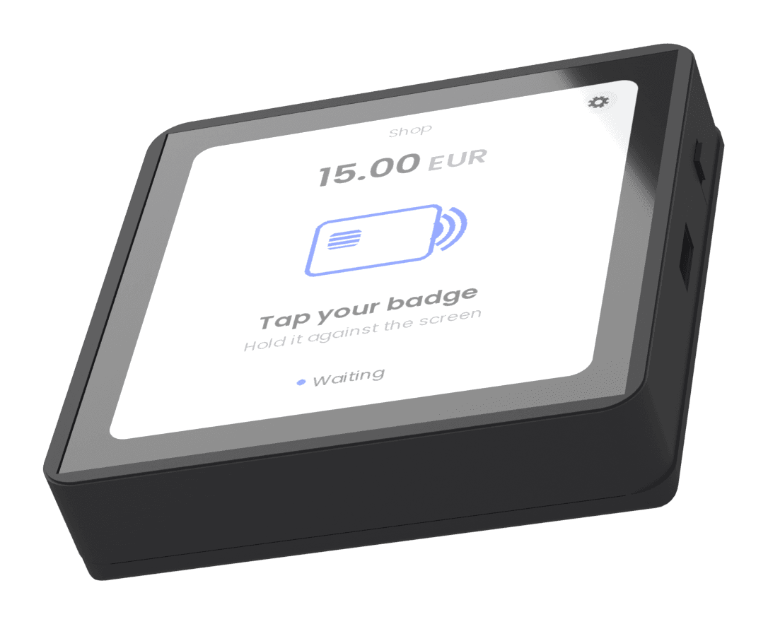 Citizen Terminal die de klant vraagt zijn ledenbadge te tikken